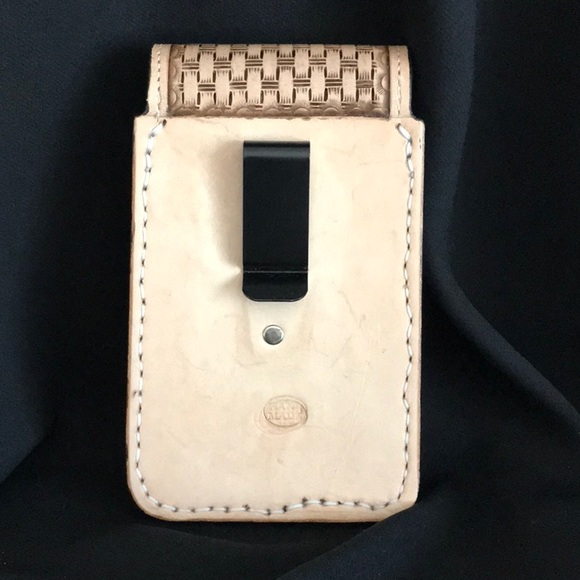 Handmade all leather cell phone carrier. - Picture 2 of 2
